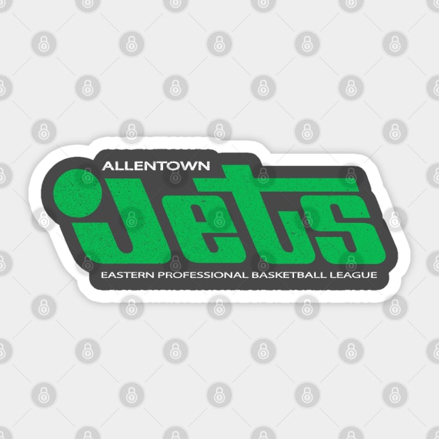 DEFUNCT - Allentown Jets Retro Basketball Sticker by LocalZonly